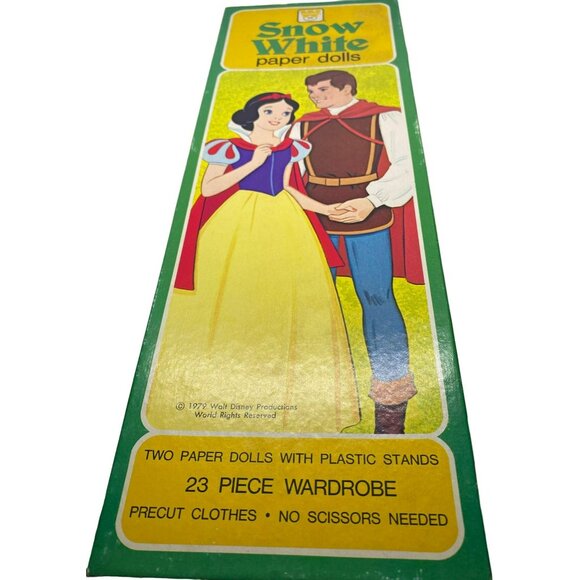Vintage 1979 Walt Disney Snow White & The Prince Paper Dolls Kit Two Dolls & 23- - Picture 1 of 11
